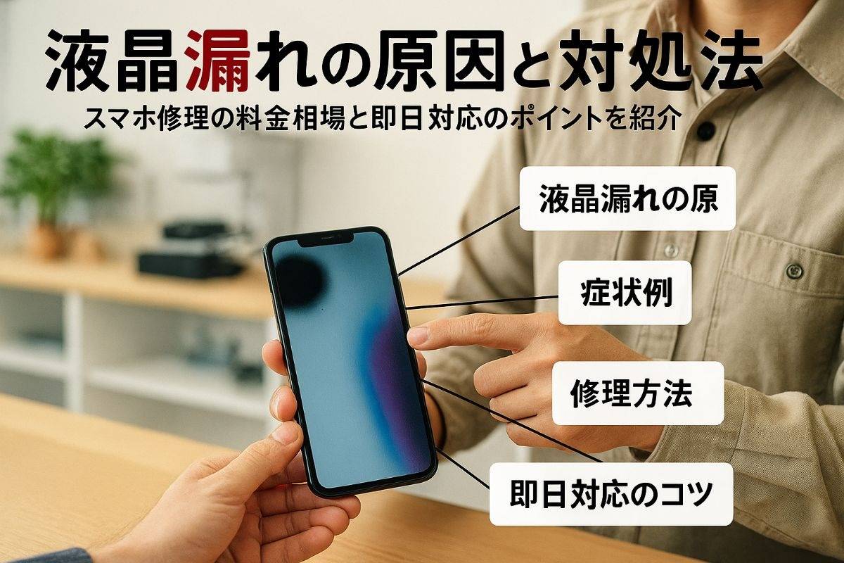 スマホ修理で液晶漏れの原因と症状を徹底解説｜修理料金相場と正しい対処法、即日対応のコツ