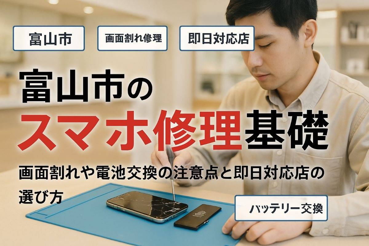 富山市でスマホ修理の基礎知識と料金相場｜画面割れ・バッテリー交換の注意点や即日対応店の選び方